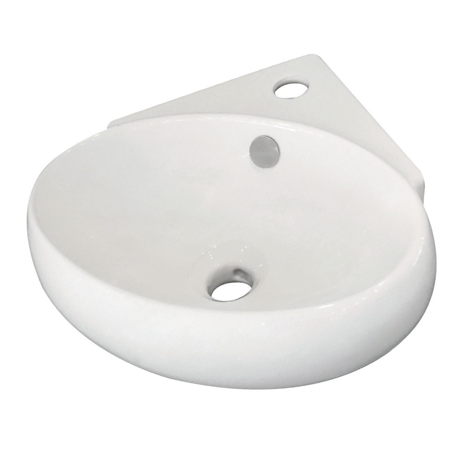 Kingston Brass Minim Ceramic Corner Bathroom Sink