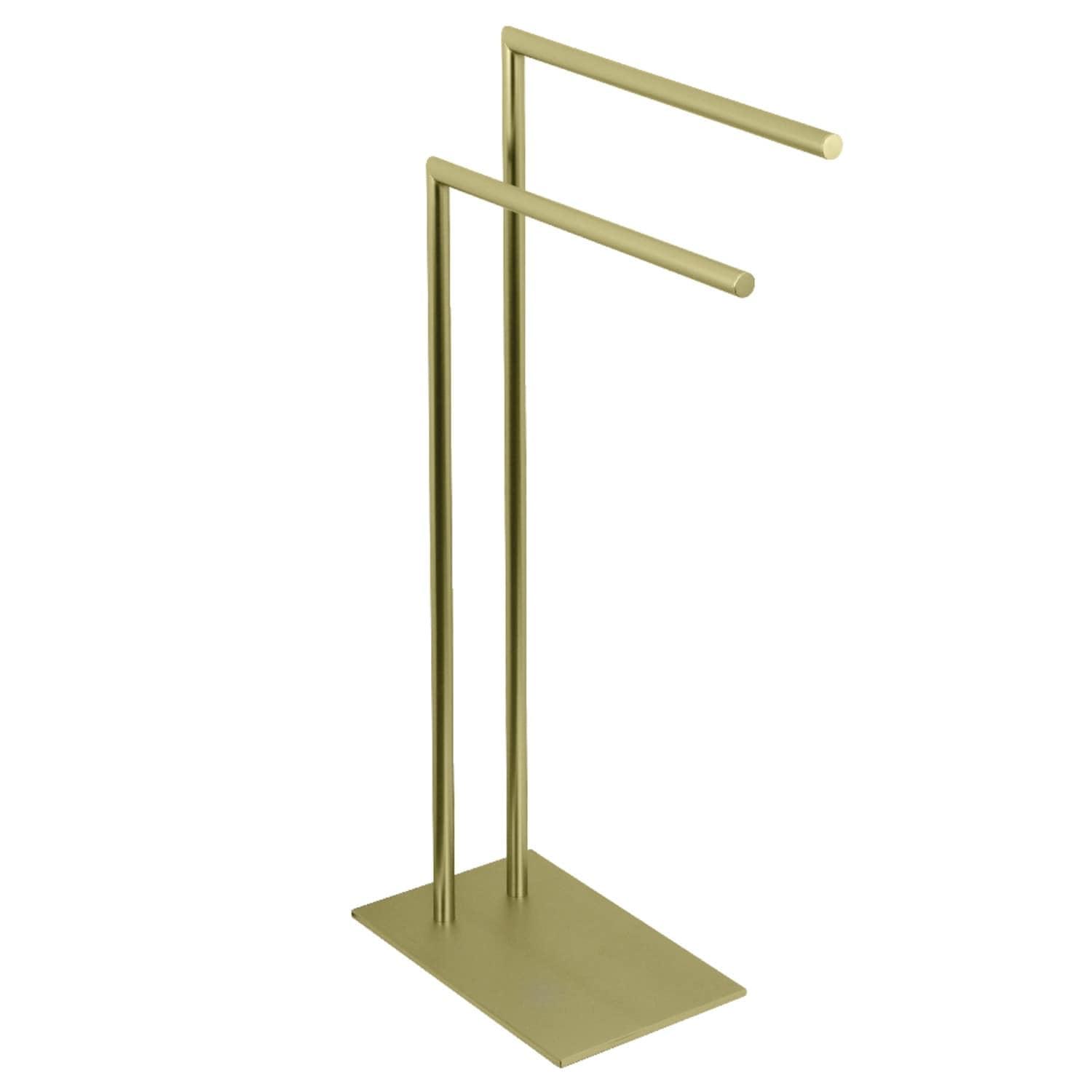 Kingston Brass Edenscape Pedestal Dual Towel Rack, Brushed Brass