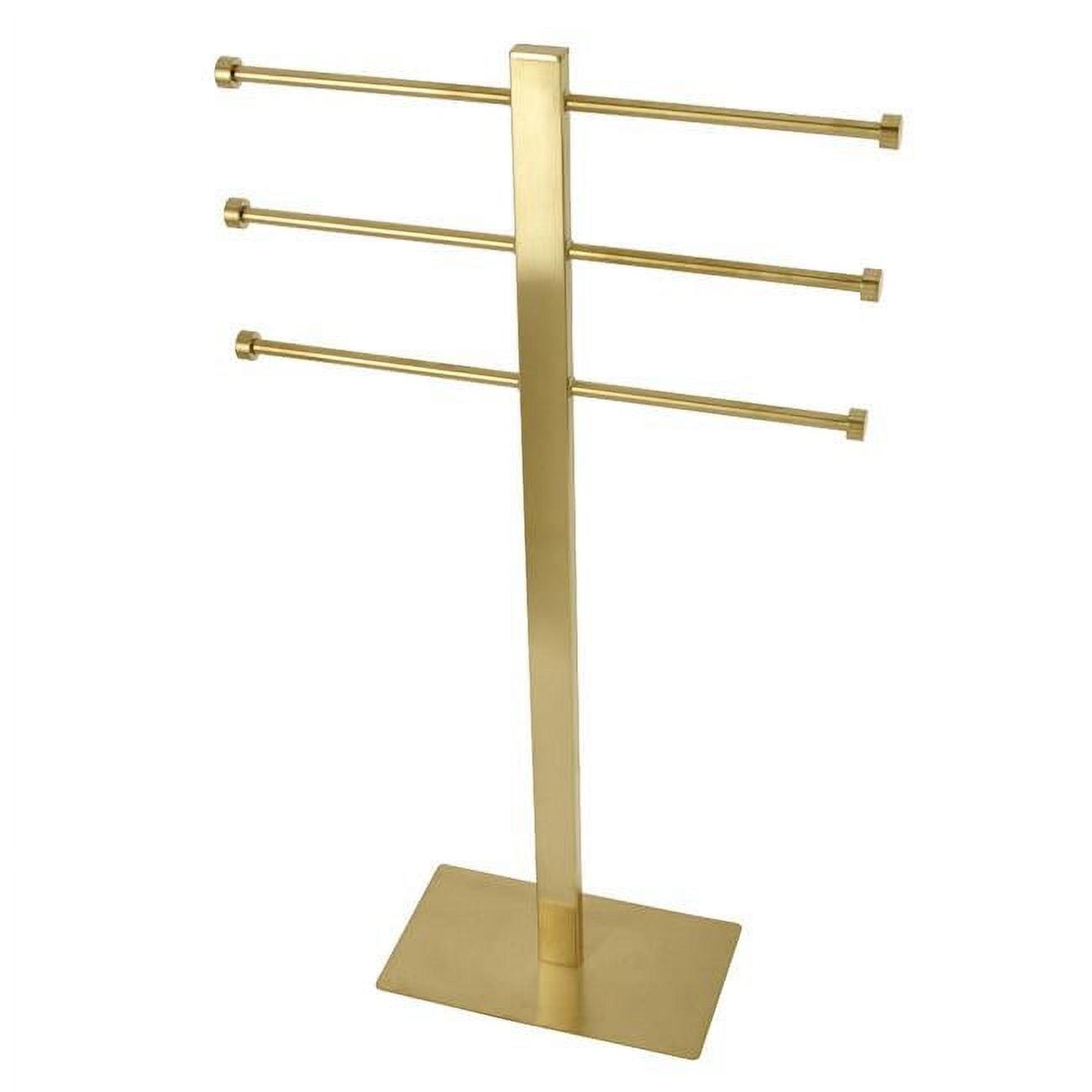 Brushed Brass Stainless Steel Freestanding Triple Towel Rack