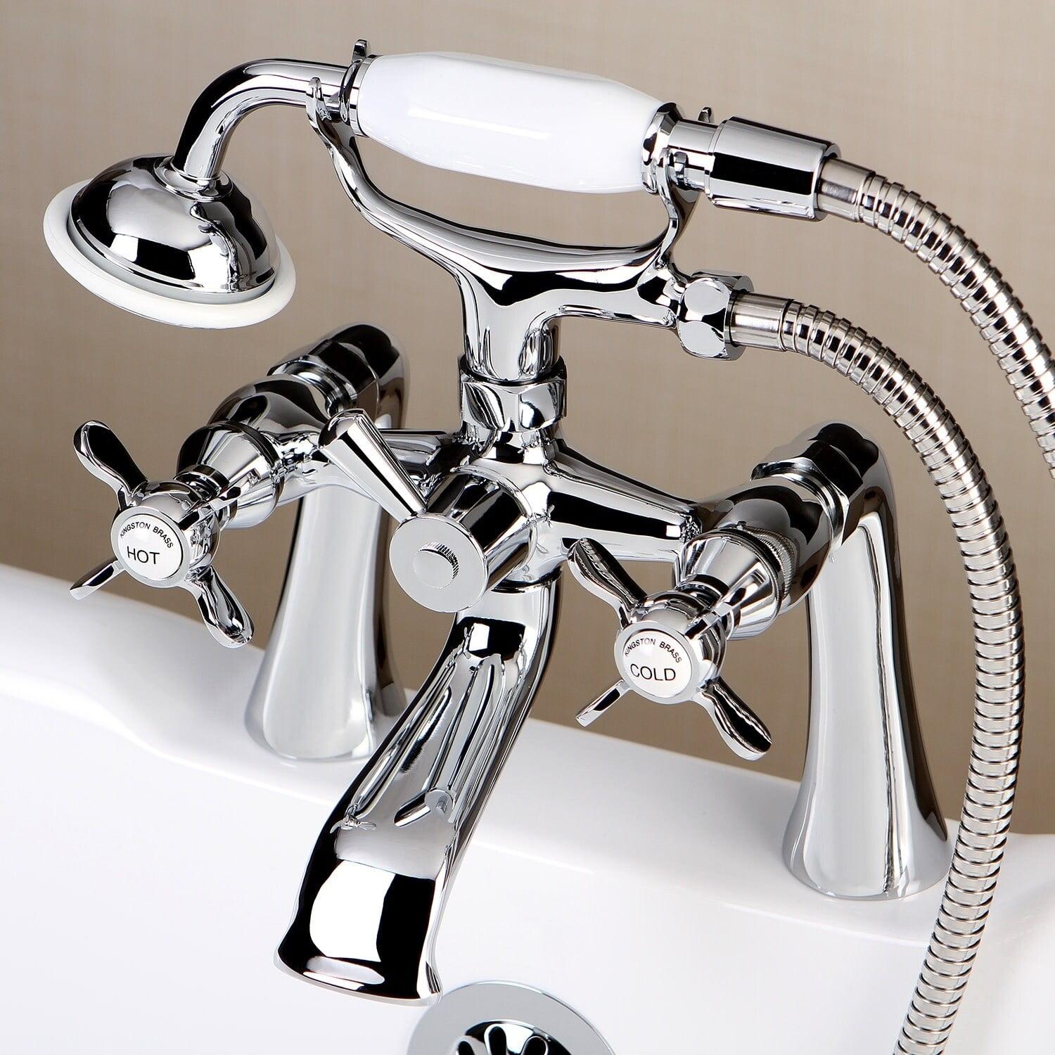 Kingston Brass  Essex Clawfoot Solid Brass Tub Faucet Polished Chrome Chrome Finish