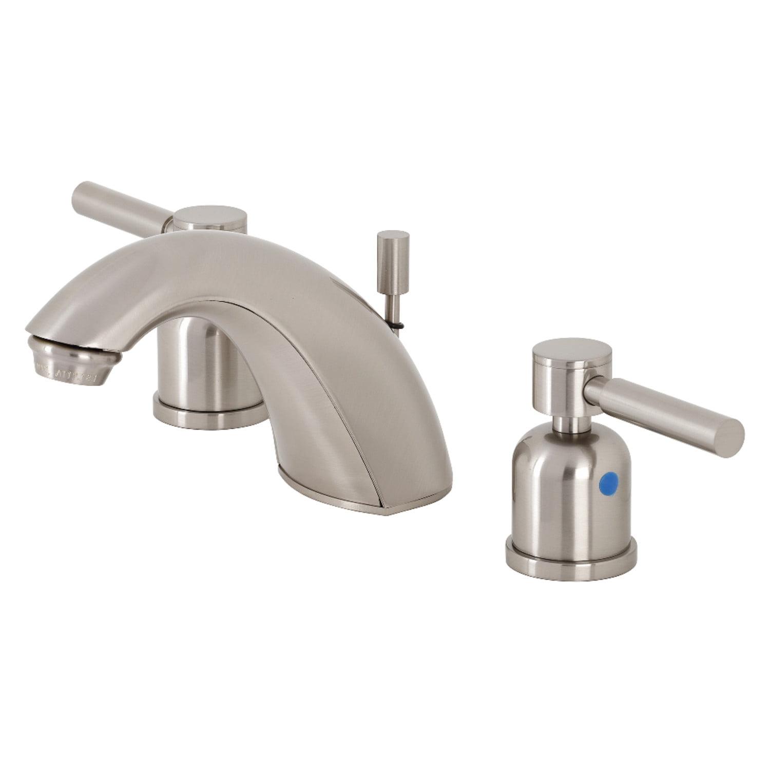 Concord Brushed Nickel Widespread Bathroom Faucet with Drain Assembly