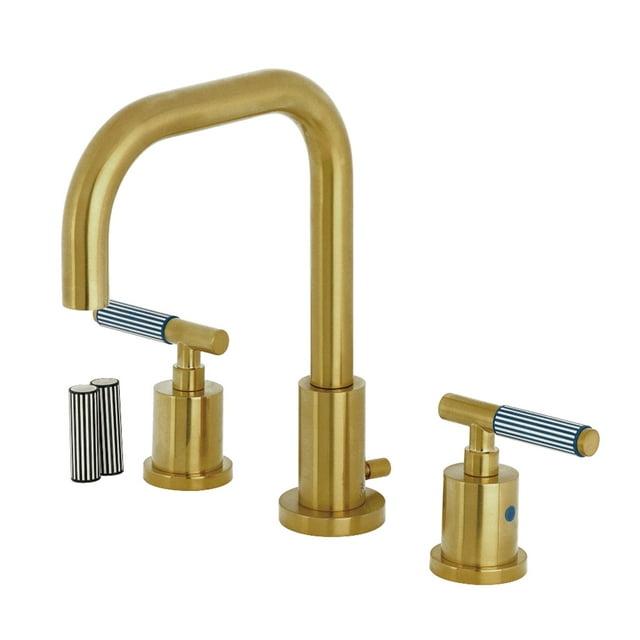 Kingston Brass Concord Two-Handle 3-Hole Deck Mount Widespread Bathroom Faucet with Brass Pop-Up Drain