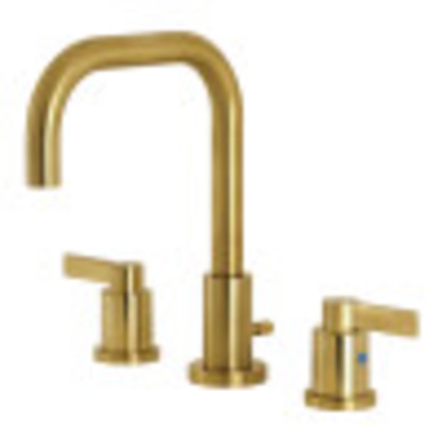 Elegant Brushed Brass Widespread Bathroom Faucet with Pop-Up Drain