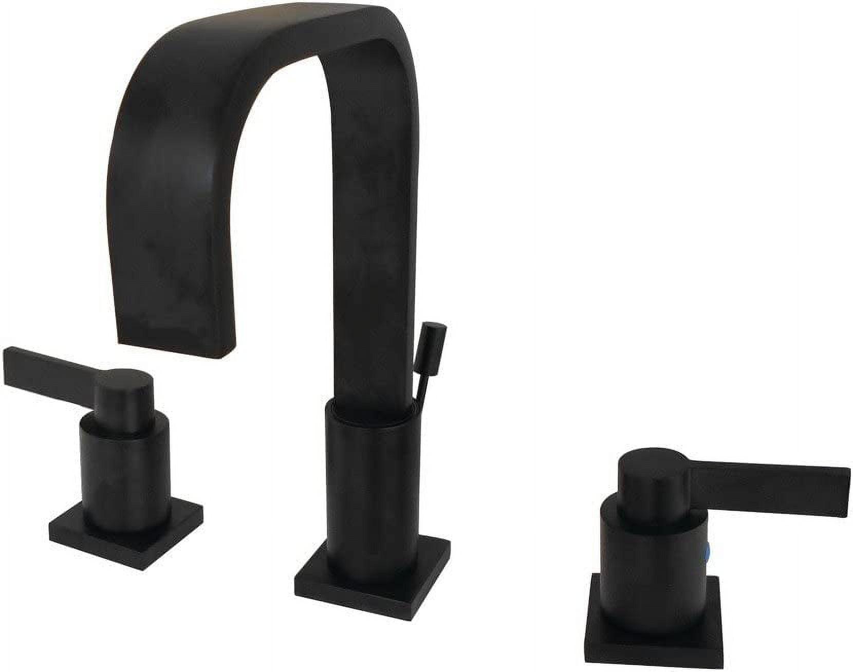 Matte Black Widespread Bathroom Faucet with Lever Handles