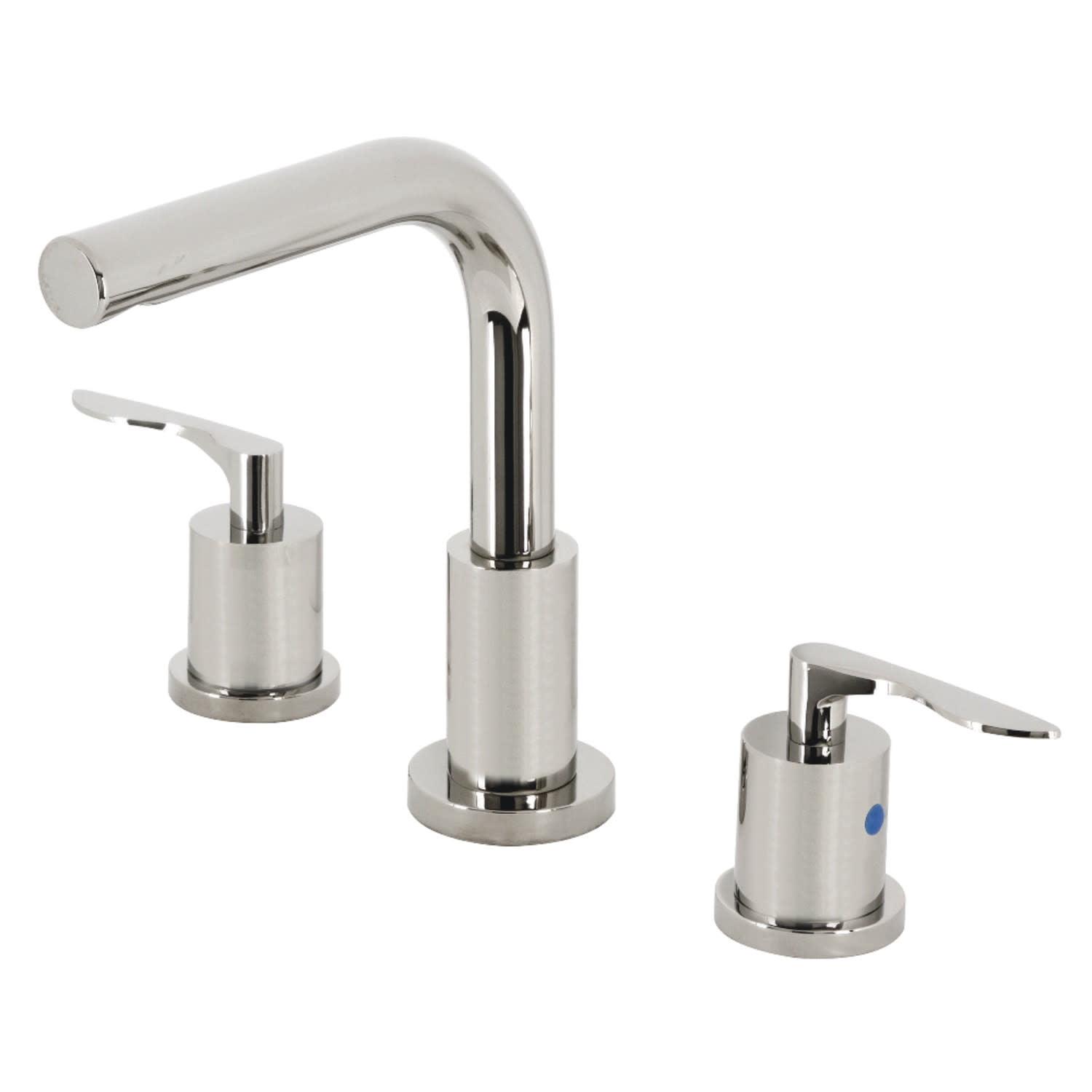 Serena Polished Nickel Widespread Bathroom Faucet with Dual Lever Handles