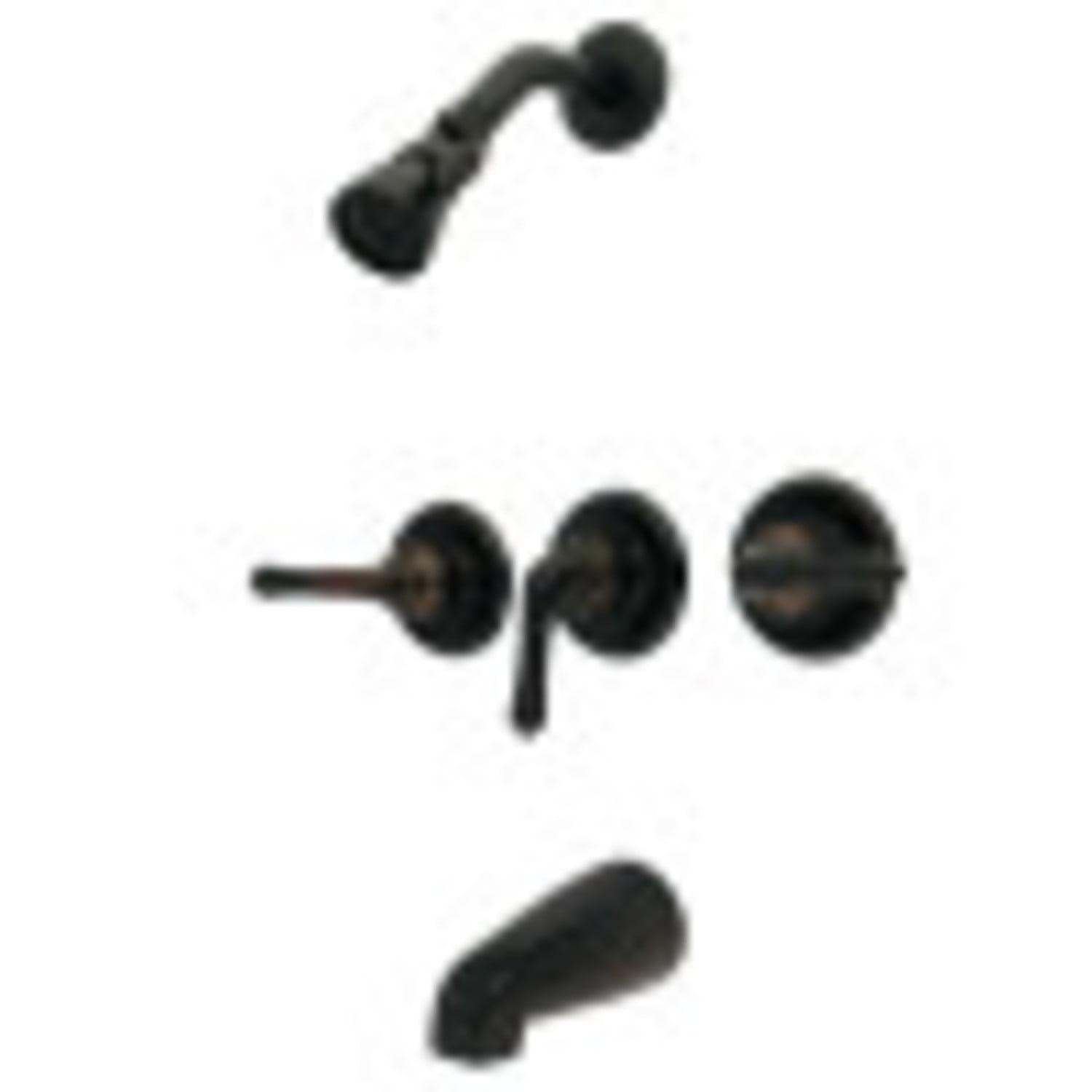Kingston Brass GKB235 Kingston Brass Magellan Triple-Handle Tub and Shower Faucet