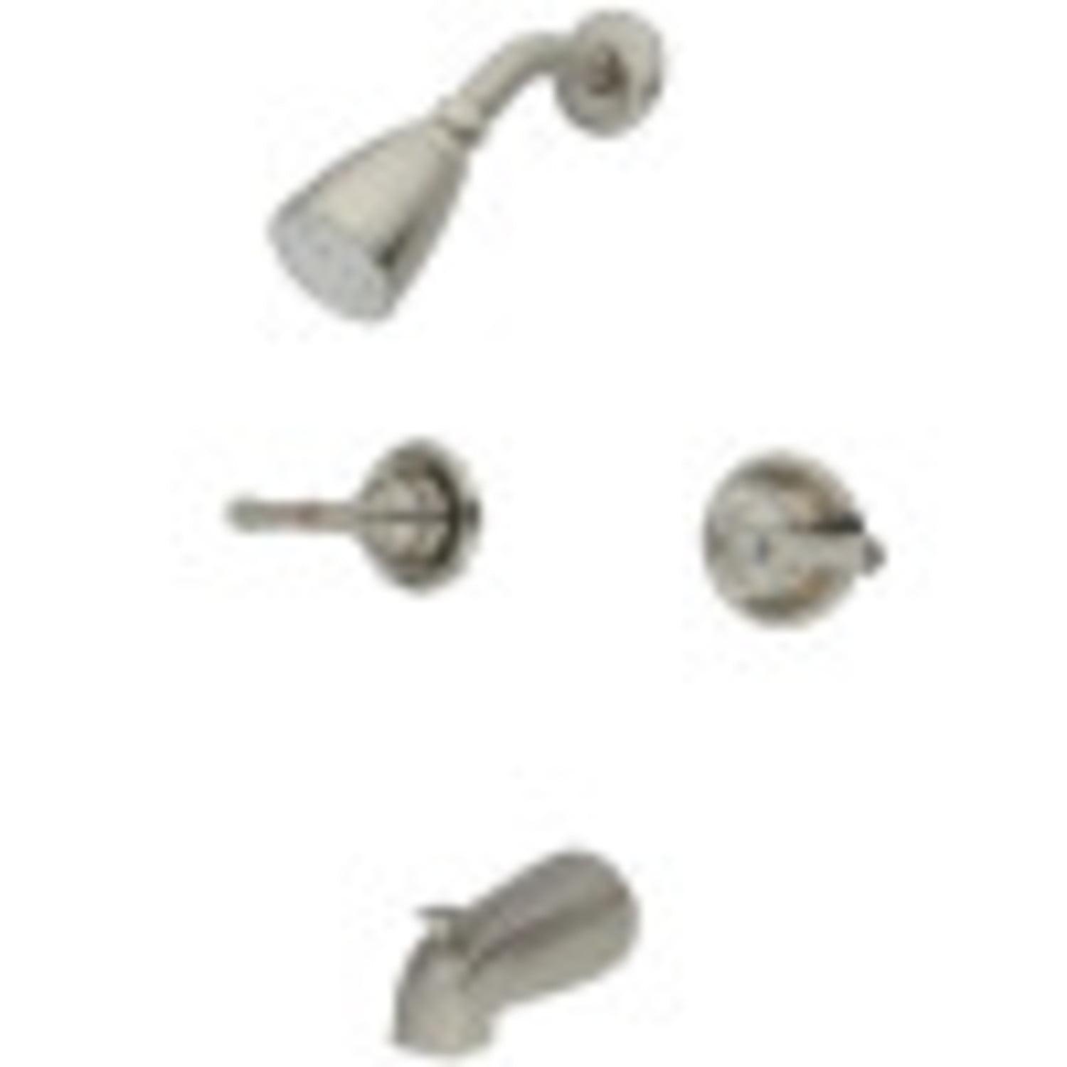 Taiwanese Transitional Dual-Head Wall-Mounted Shower in Brushed Nickel