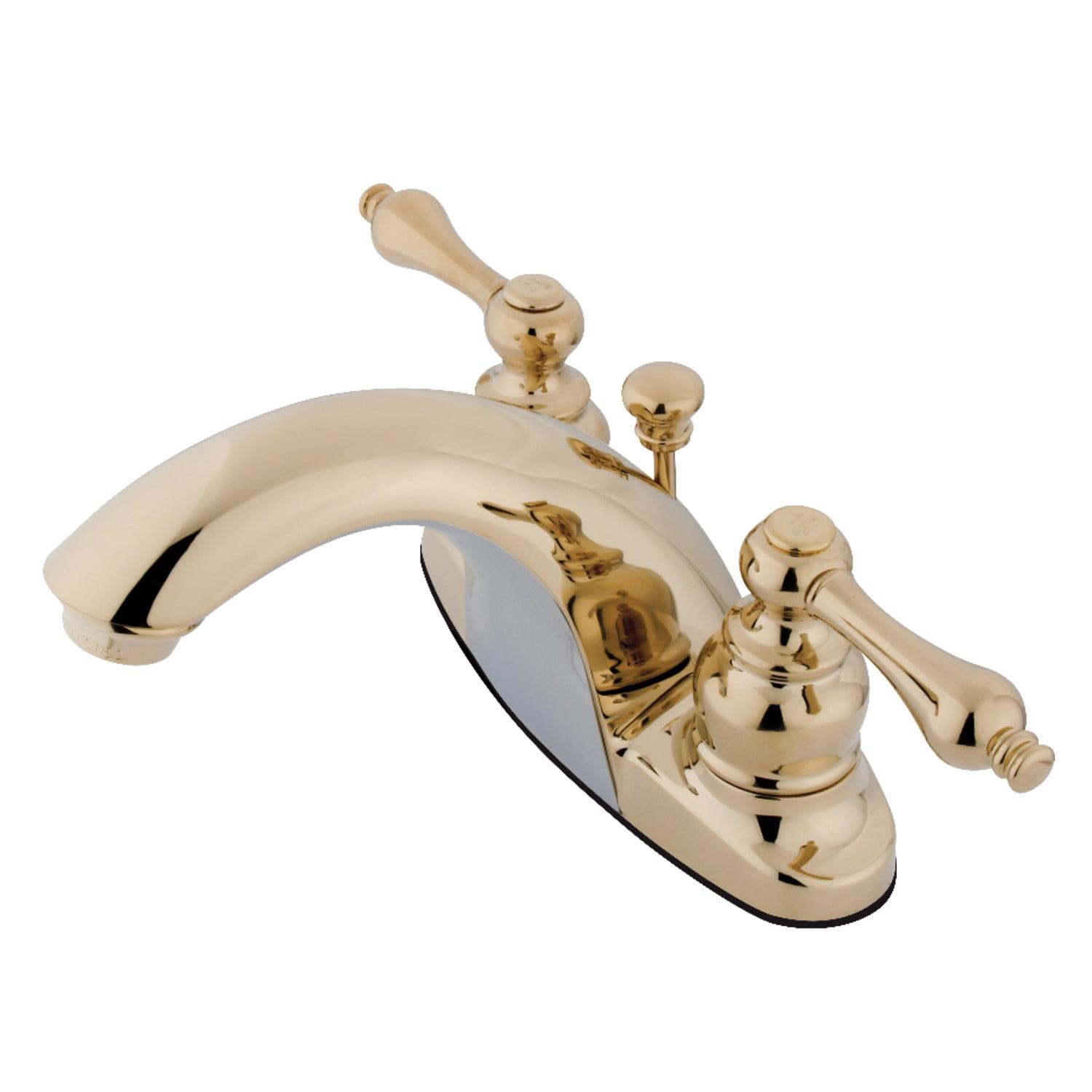 Polished Brass 4-Inch Centerset Bathroom Faucet