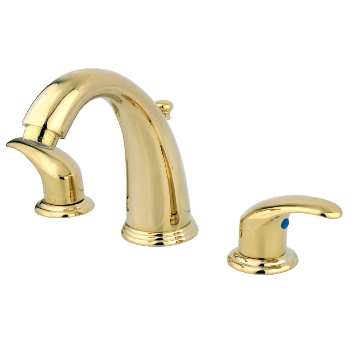 Polished Brass Widespread Bathroom Faucet with Lever Handles