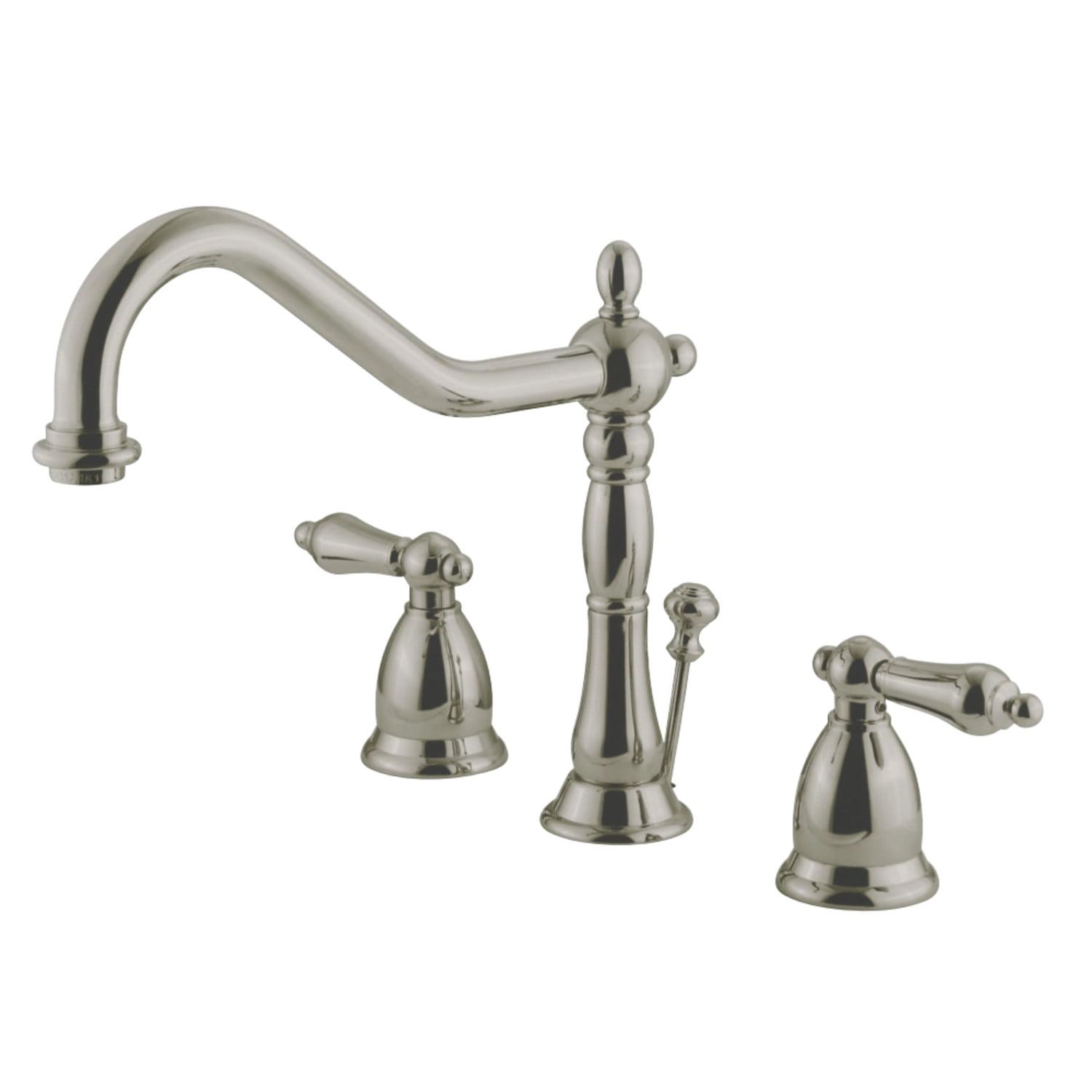 Heritage Brushed Nickel 8-inch Widespread Bathroom Faucet