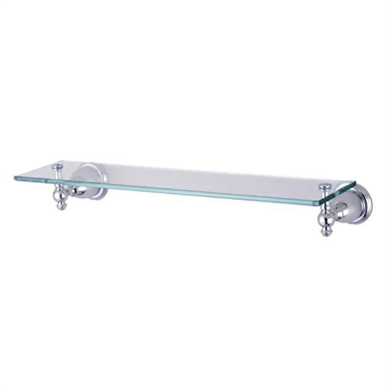 Elegant Polished Chrome Rectangular Bathroom Glass Shelf