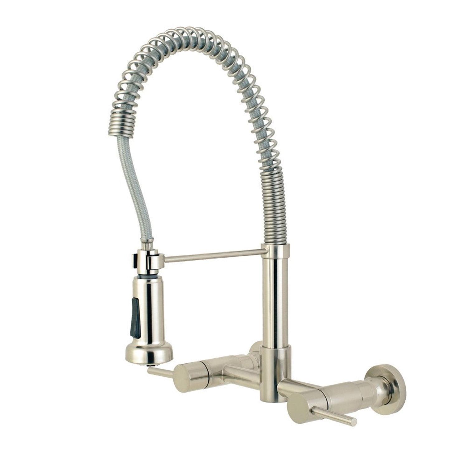 Concord Modern Brushed Nickel Wall Mount Pull-Down Kitchen Faucet