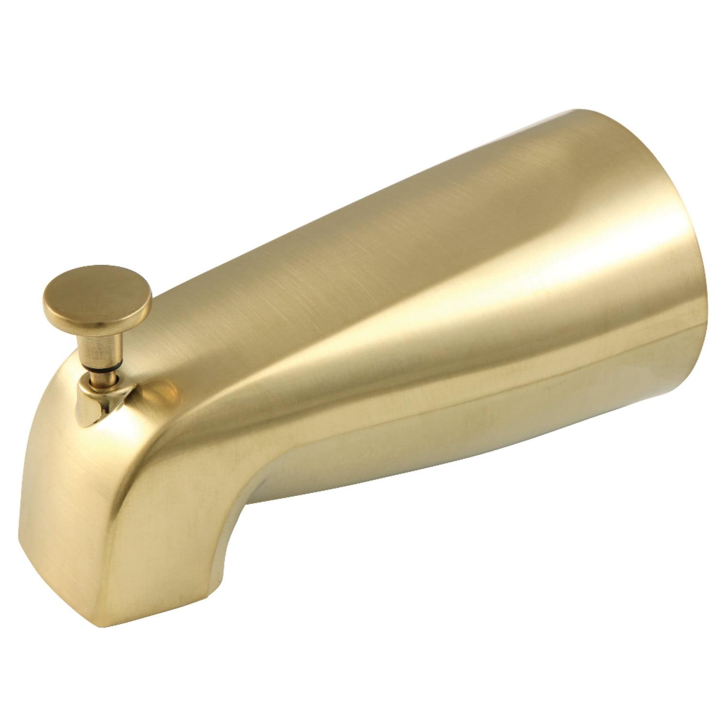 Brushed Brass 5-1/4 Inch Tub Spout with Diverter