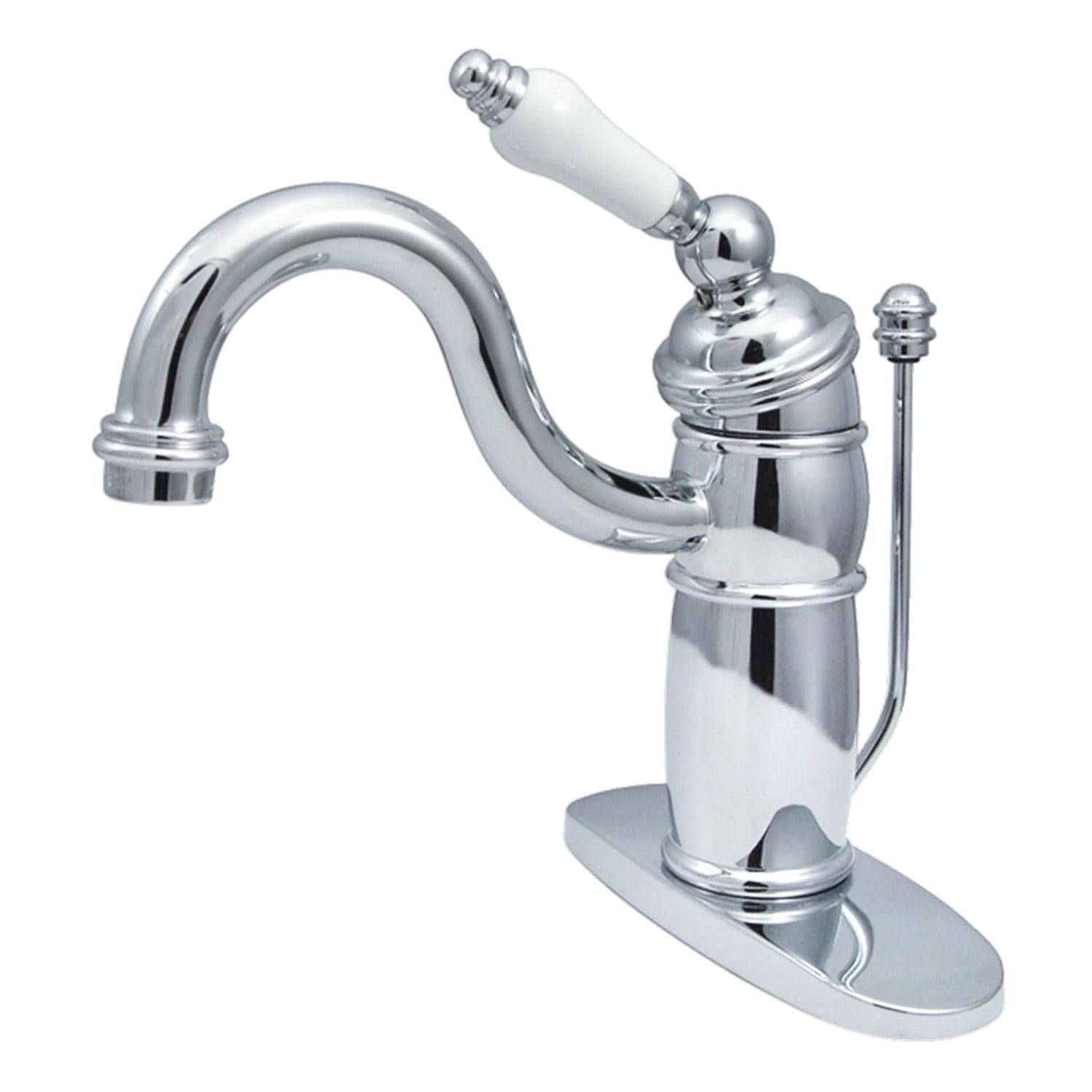 Victorian Polished Chrome Single-Handle Bathroom Faucet with Pop-Up Drain