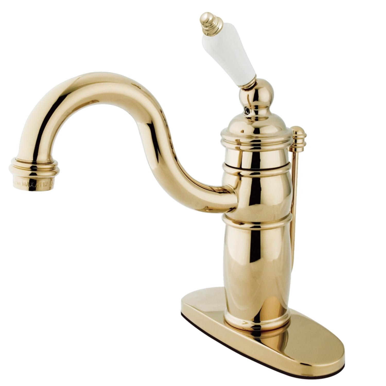 Kingston Brass Victorian Single-Handle 1-Hole Deck Mount Bathroom Faucet with Plastic Pop-Up