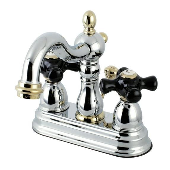 Kingston Brass Duchess Two-Handle 3-Hole Deck Mount 4" Centerset Bathroom Faucet with Plastic Pop-Up