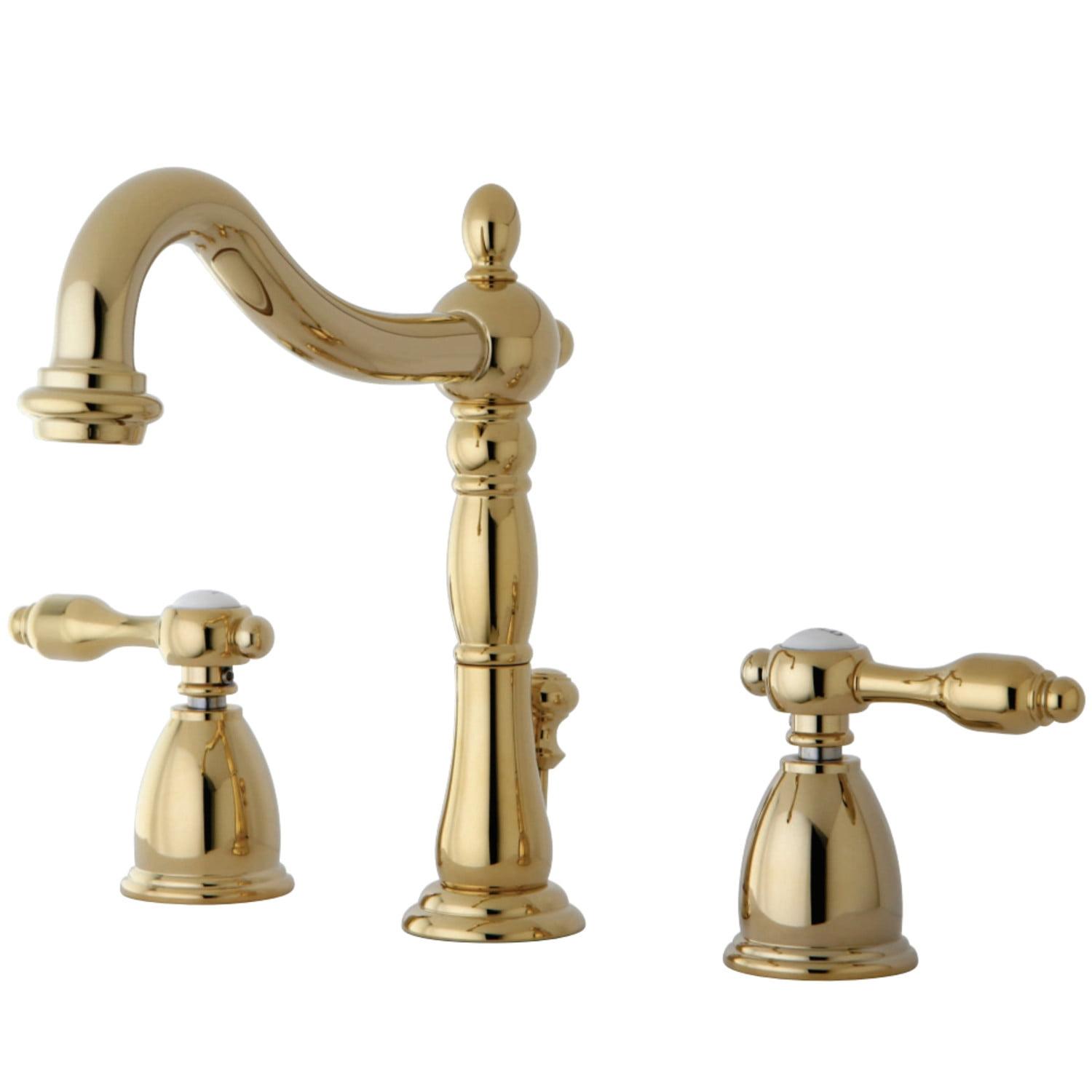 Tudor Vintage Elegance 8" Polished Brass Widespread Bathroom Faucet