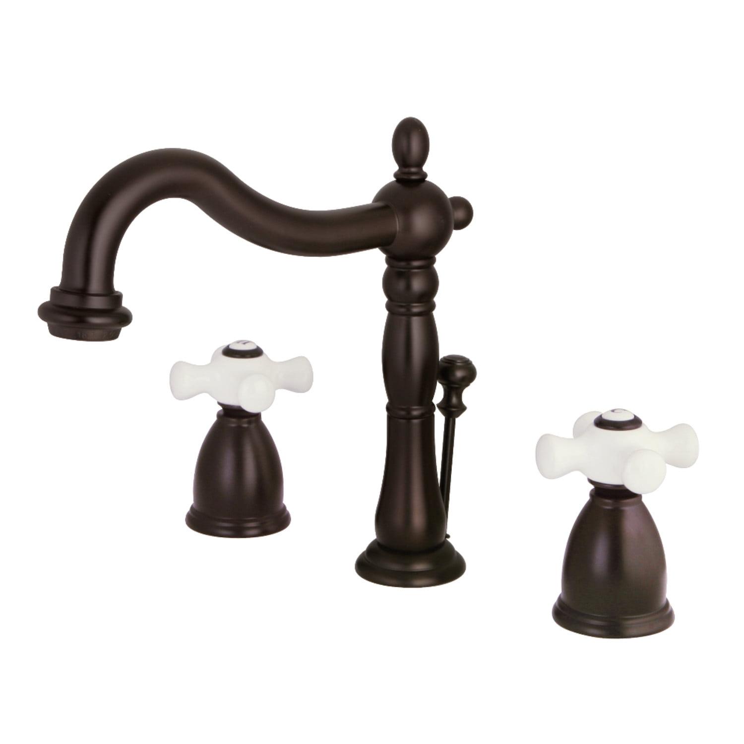 Heritage 8-Inch Oil Rubbed Bronze Widespread Bathroom Faucet