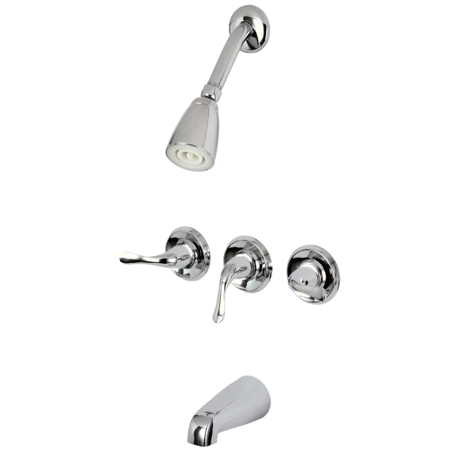 Kingston Brass Yosemite Triple-Handle Tub and Shower Faucet