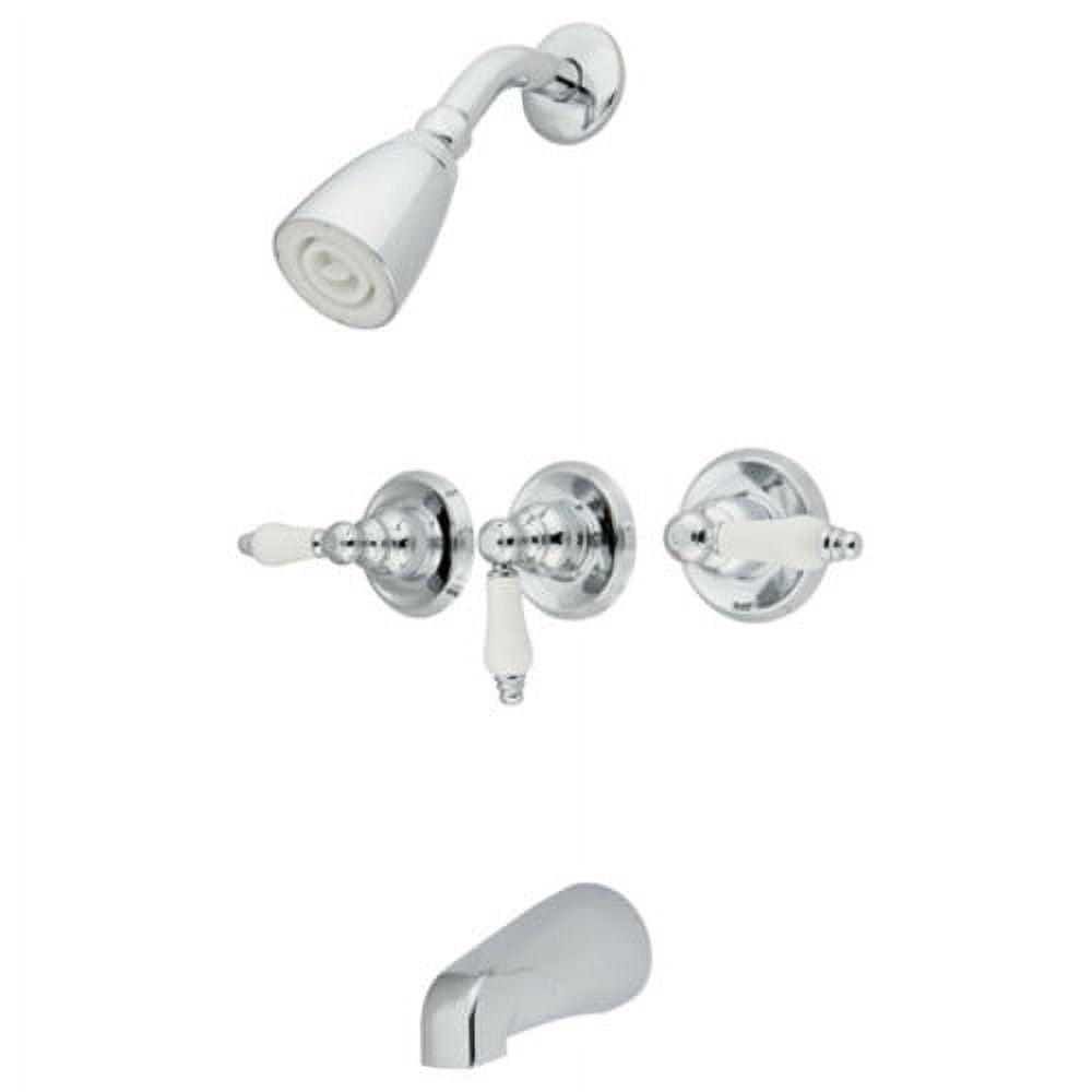 Manhattan Vintage-Inspired Polished Chrome Wall-Mount Tub and Shower Faucet