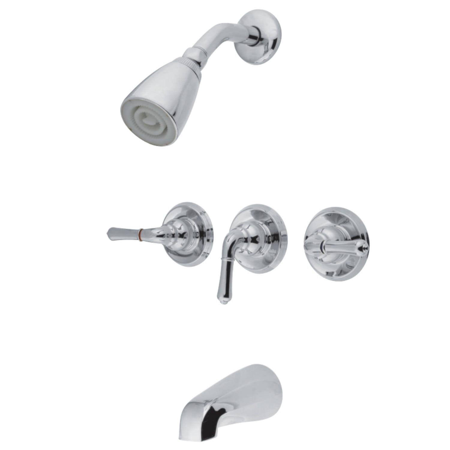 Kingston Brass Magellan Triple-Handle Tub and Shower Faucet