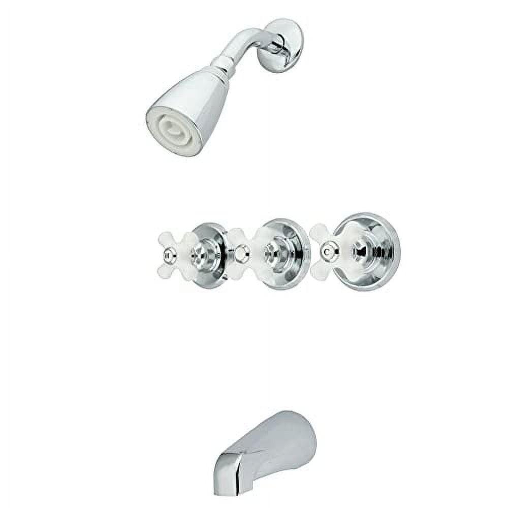 Manhattan Vintage-Inspired Polished Chrome Wall-Mount Tub and Shower Faucet