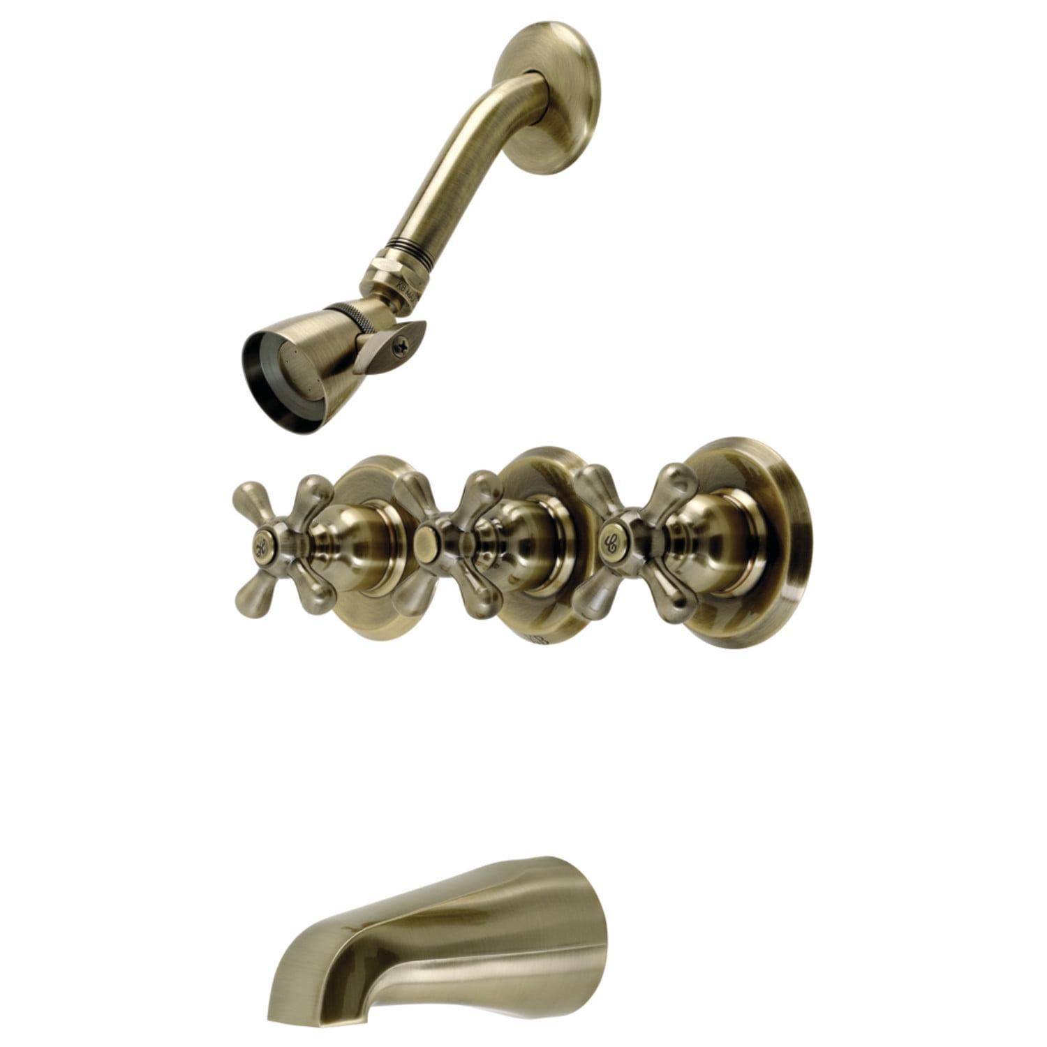 Kingston Brass Victorian Triple-Handle Tub and Shower Faucet