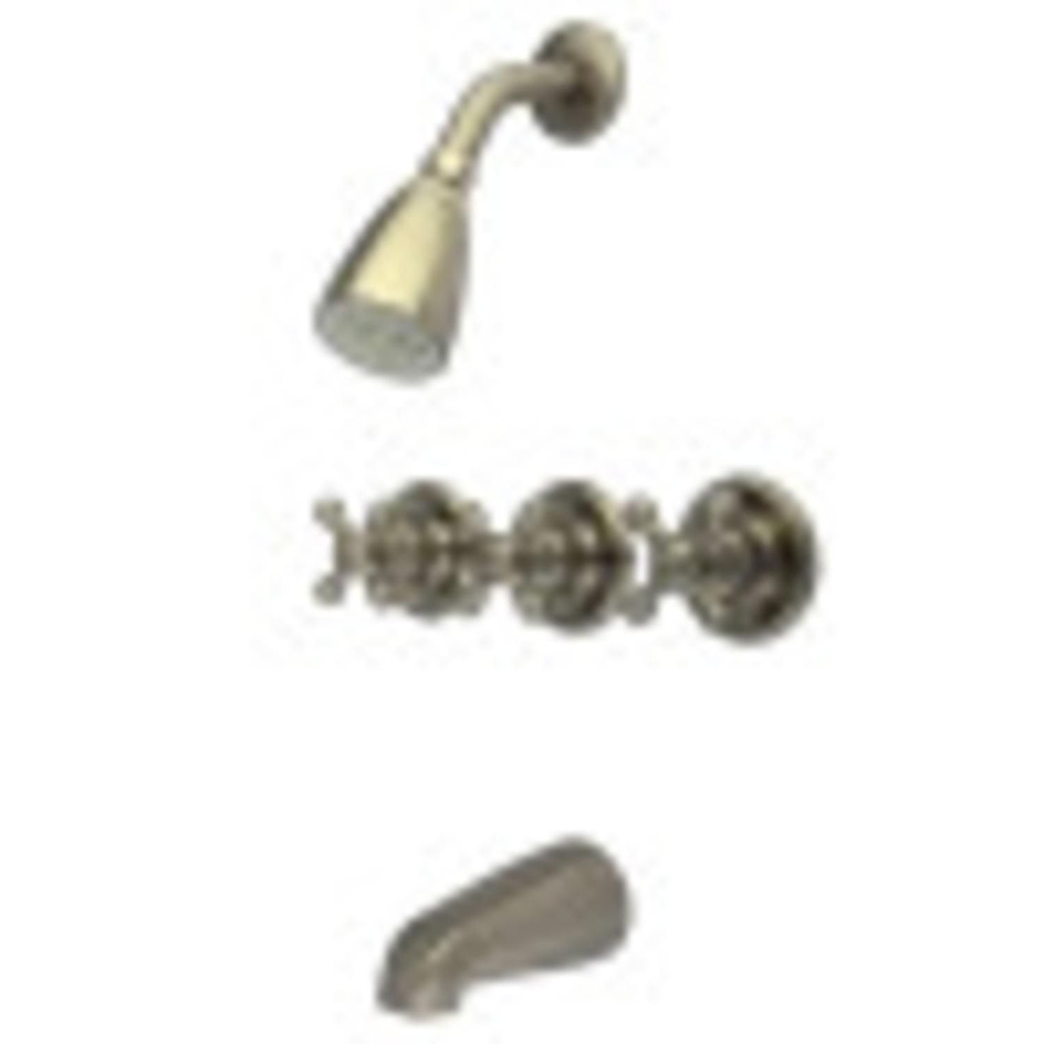 Kingston Brass Victorian Triple-Handle Tub and Shower Faucet