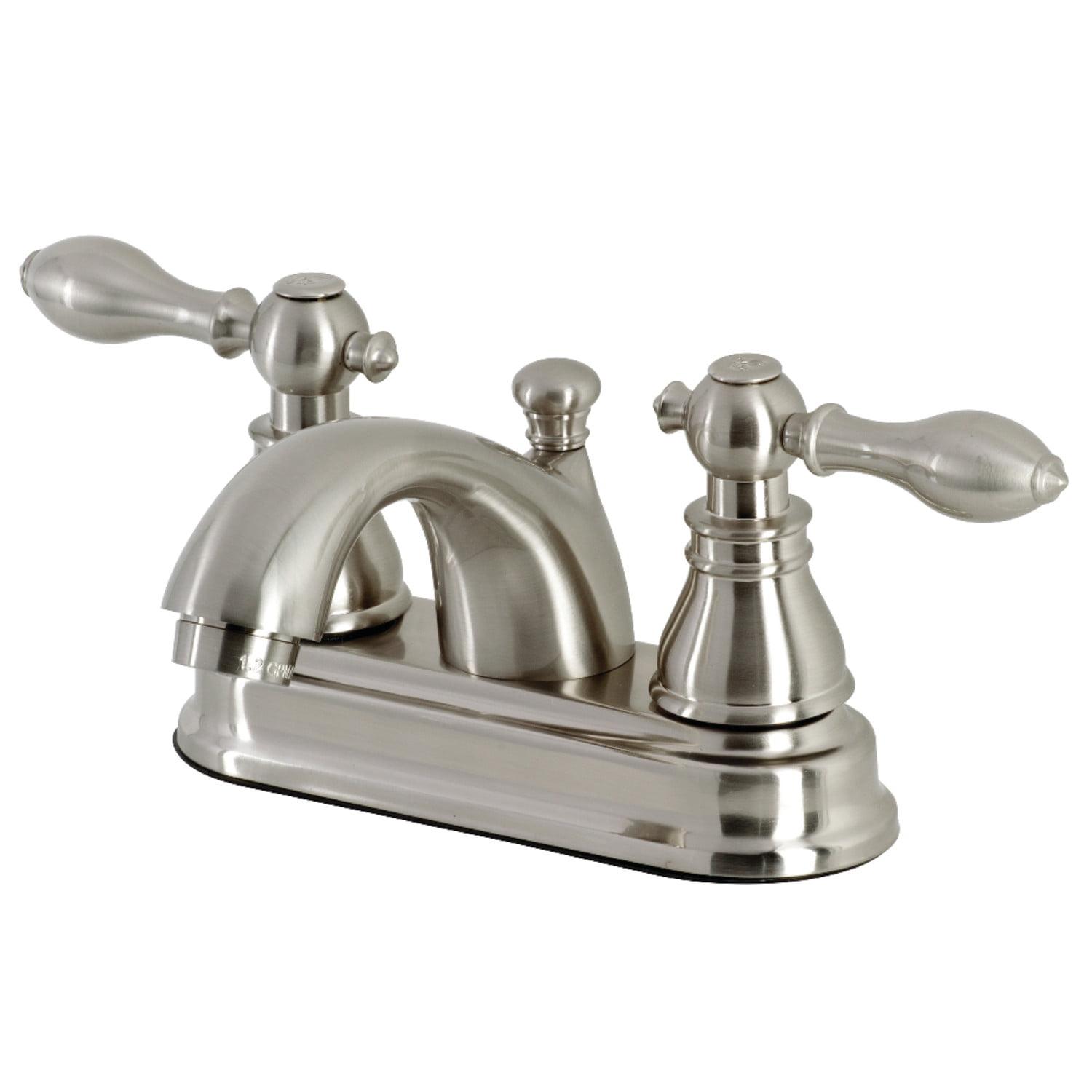 Victorian Era Inspired 4" Centerset Brushed Nickel Bathroom Faucet