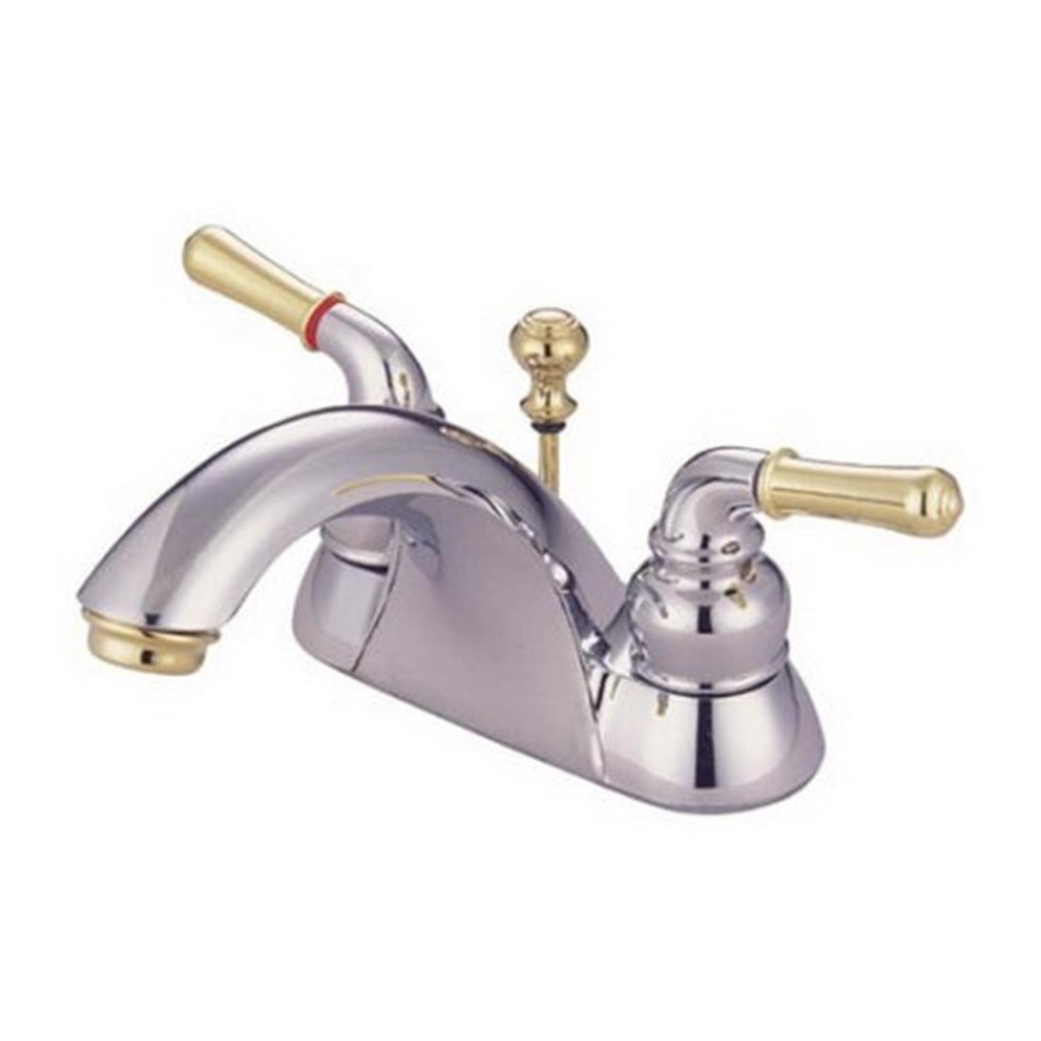 Kingston Brass Naples Two-Handle 3-Hole Deck Mount 4" Centerset Bathroom Faucet