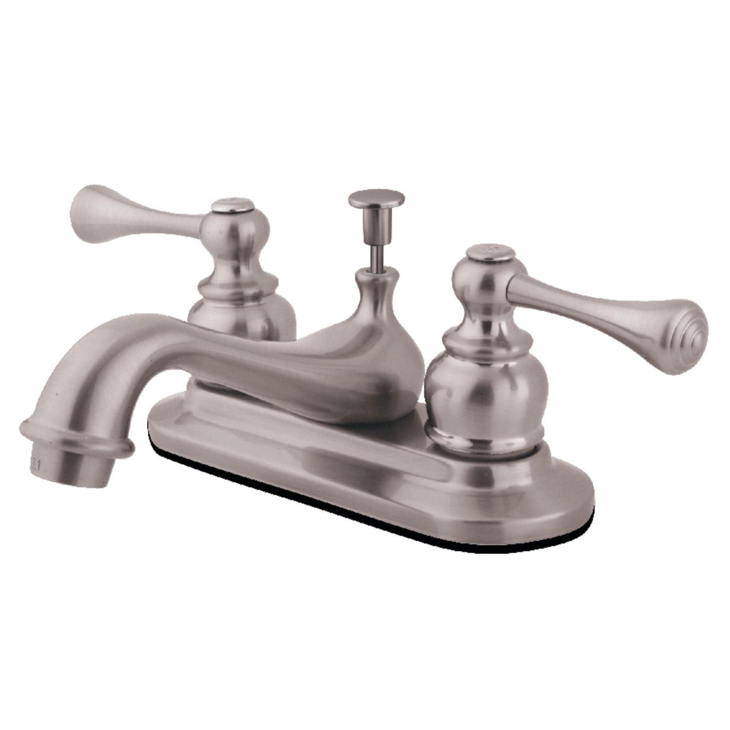 Brushed Nickel Traditional 4-Inch Centerset Bathroom Faucet