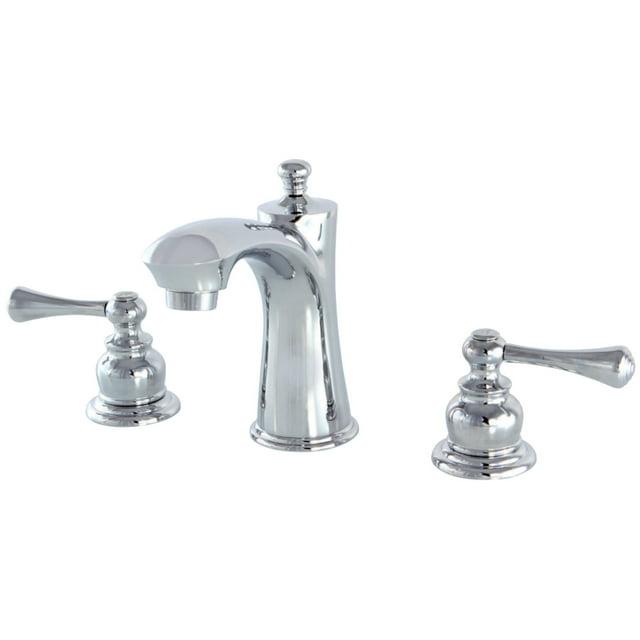 Kingston Brass Vintage Two-Handle 3-Hole Deck Mount Widespread Bathroom Faucet with Retail Pop-Up Drain