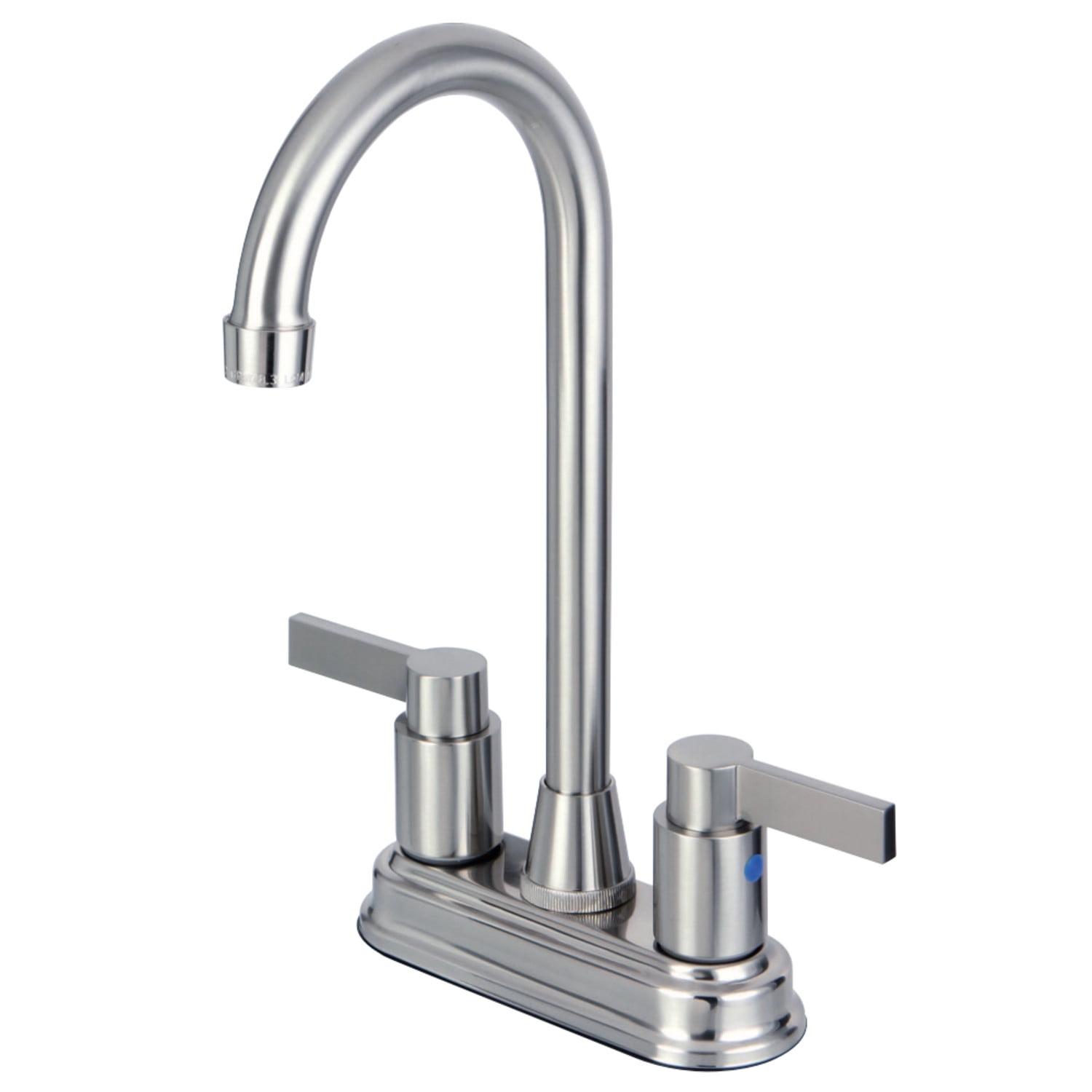 Brushed Nickel Double Handle Centerset Kitchen Faucet