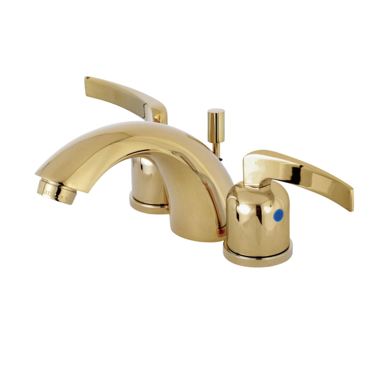 Polished Brass Mini Widespread Bathroom Faucet with Drain