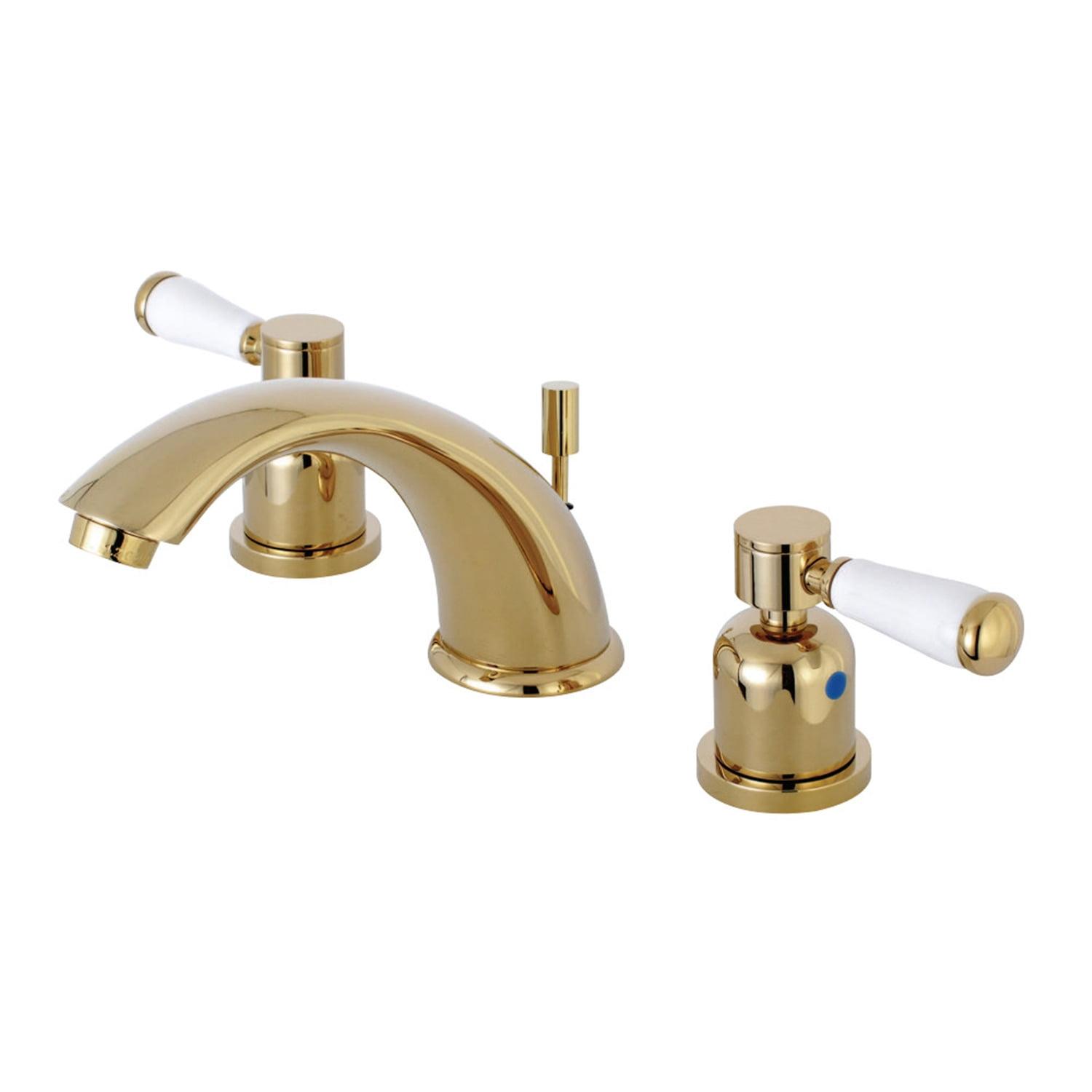 Kingston Brass Paris Two-Handle 3-Hole Deck Mount Widespread Bathroom Faucet with Retail Pop-Up Drain