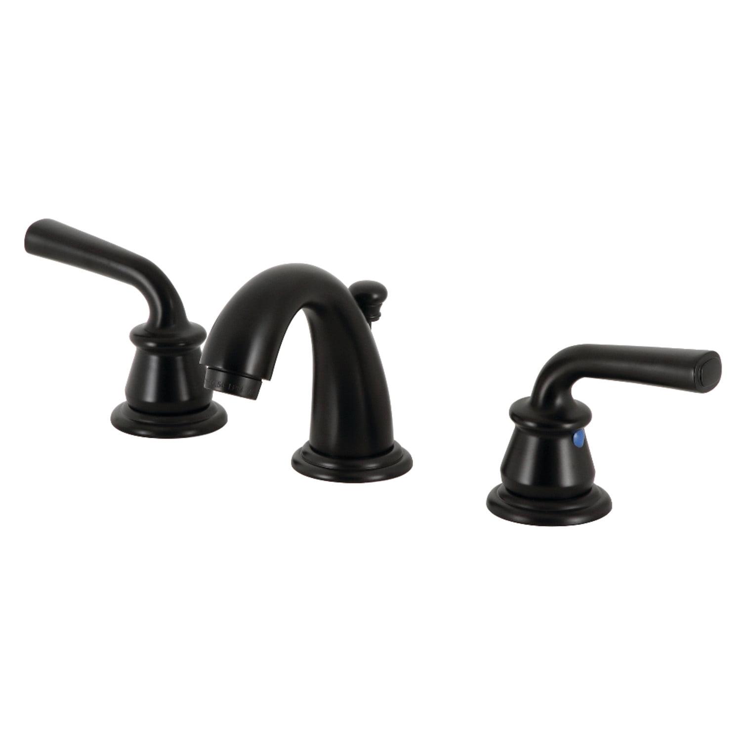 Matte Black Brass Widespread Bathroom Faucet with Pop-Up Drain