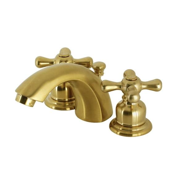 Kingston Brass Victorian Two-Handle 3-Hole Deck Mount Mini-Widespread Bathroom Faucet with Plastic Pop-Up