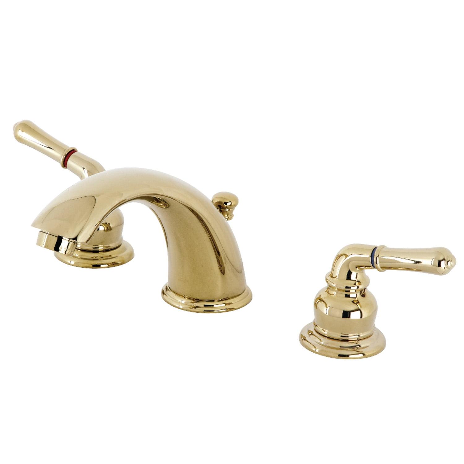 Taiwanese Traditional Polished Brass Widespread Bathroom Faucet