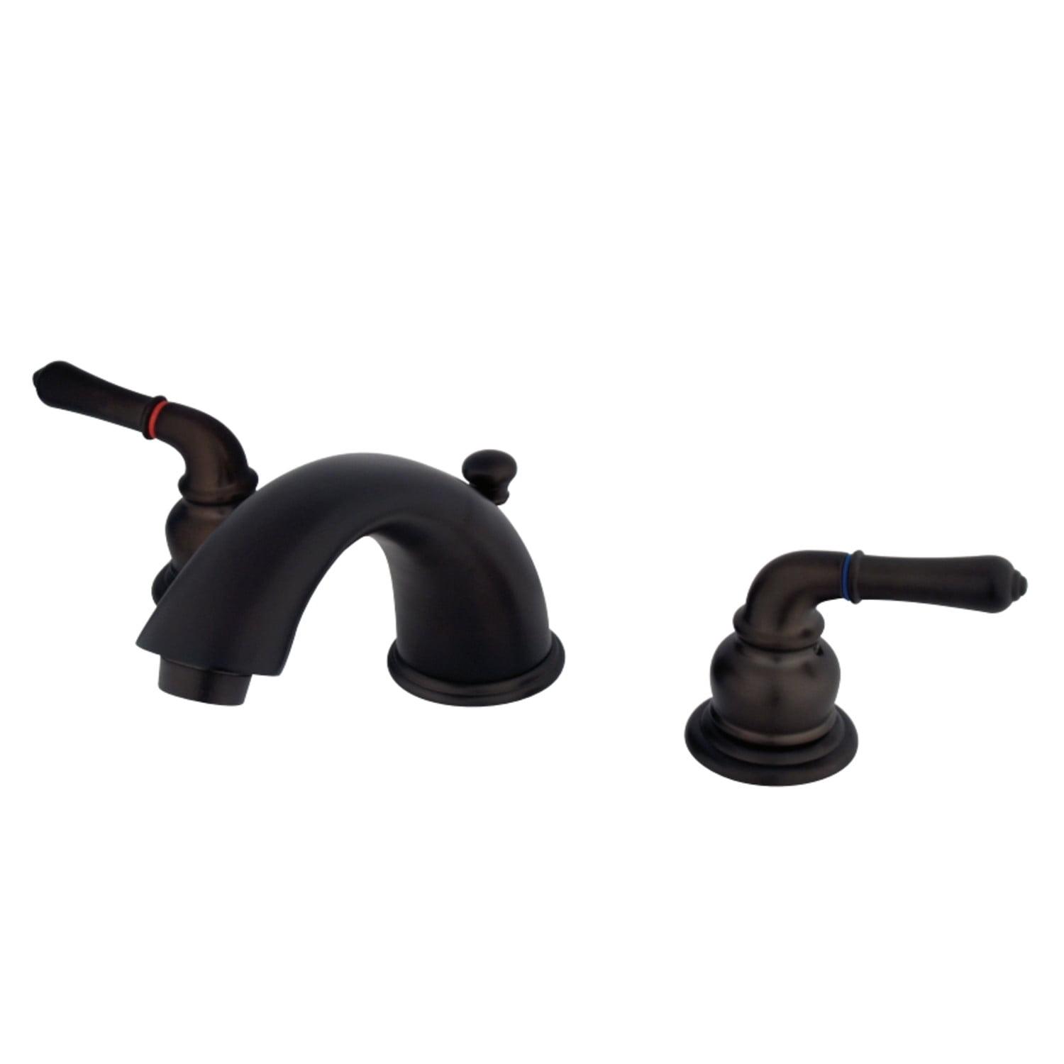 Kingston Brass Magellan Two-Handle 3-Hole Deck Mount Widespread Bathroom Faucet with Retail Pop-Up Drain