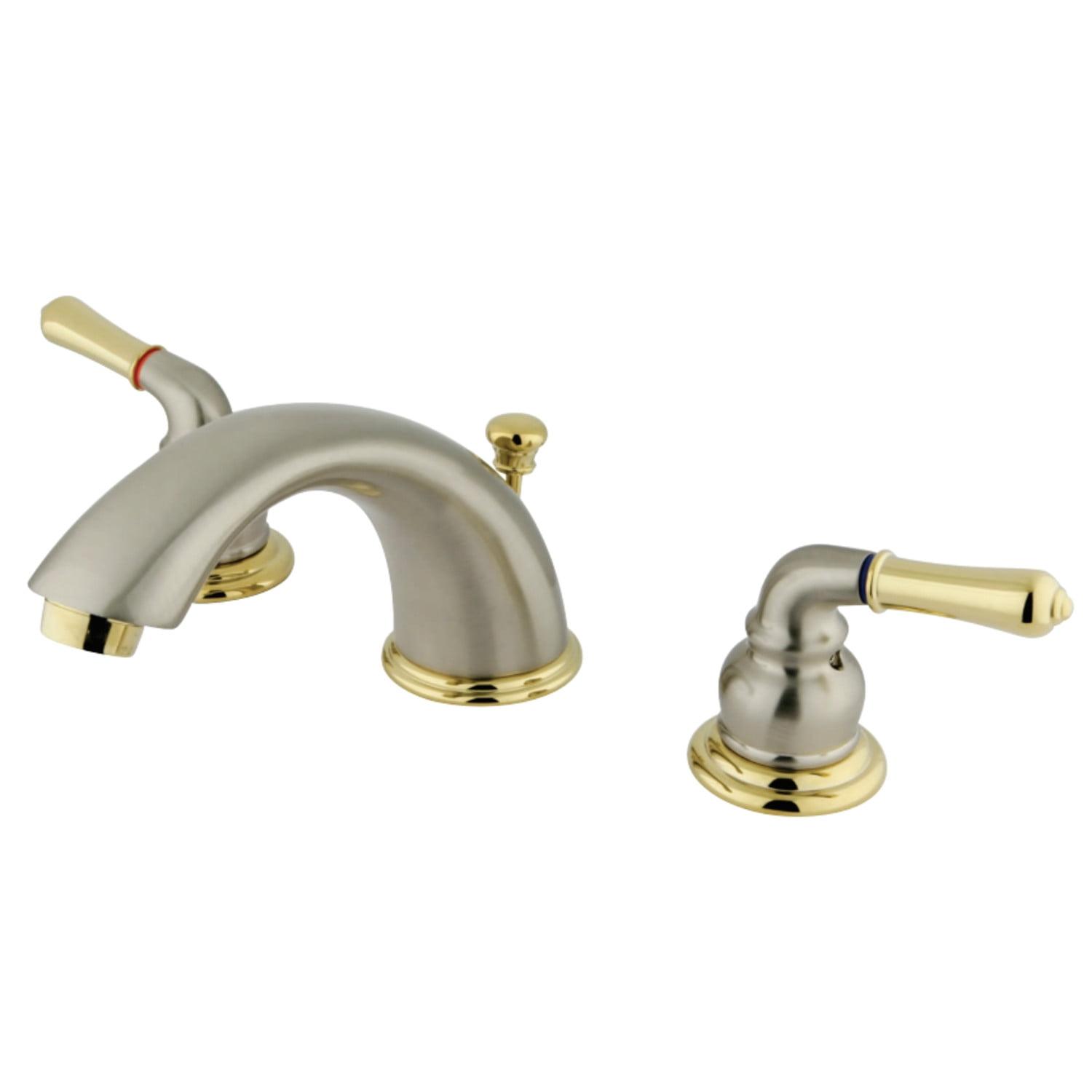 Kingston Brass Magellan Two-Handle 3-Hole Deck Mount Widespread Bathroom Faucet with Retail Pop-Up Drain