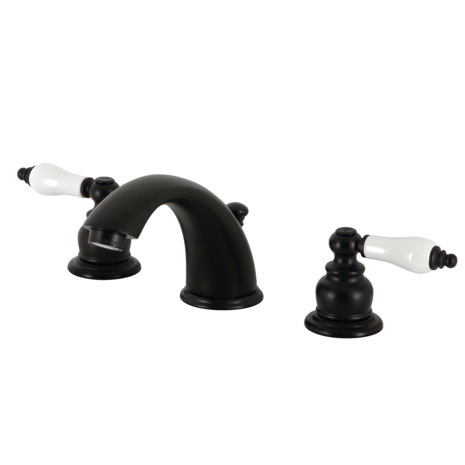 Kingston Brass KB970B Victorian Widespread Bathroom Faucet, Matte Black