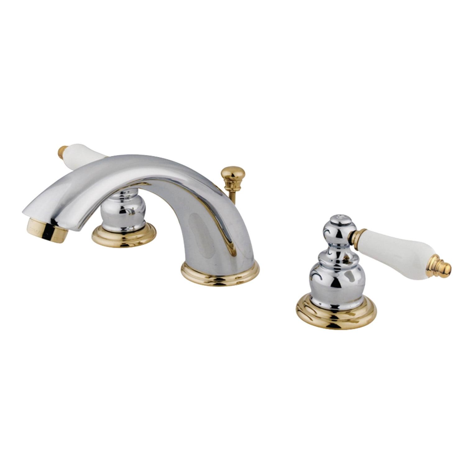 Victorian Era Polished Chrome Widespread Bathroom Faucet