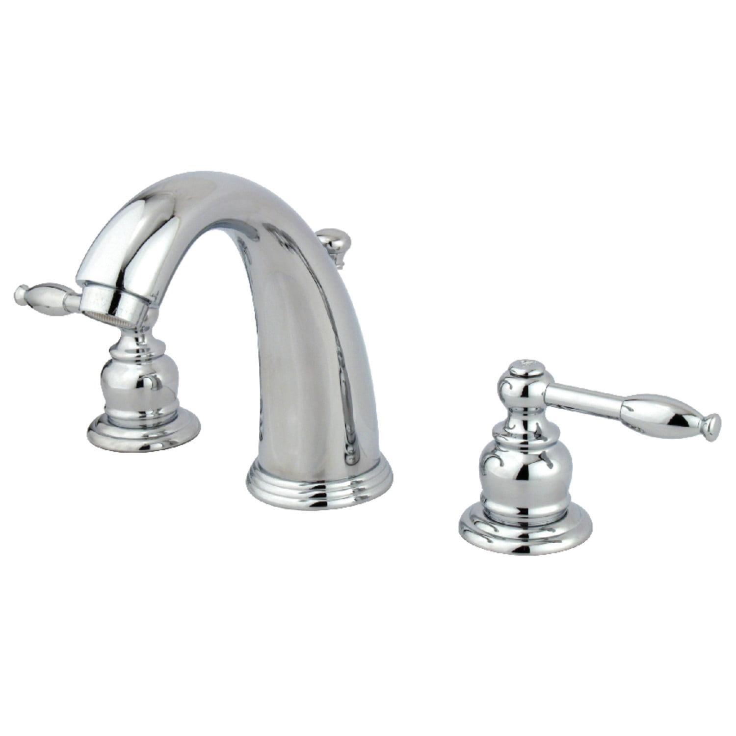 Polished Chrome 8-Inch Widespread Bathroom Faucet with Pop-Up Drain