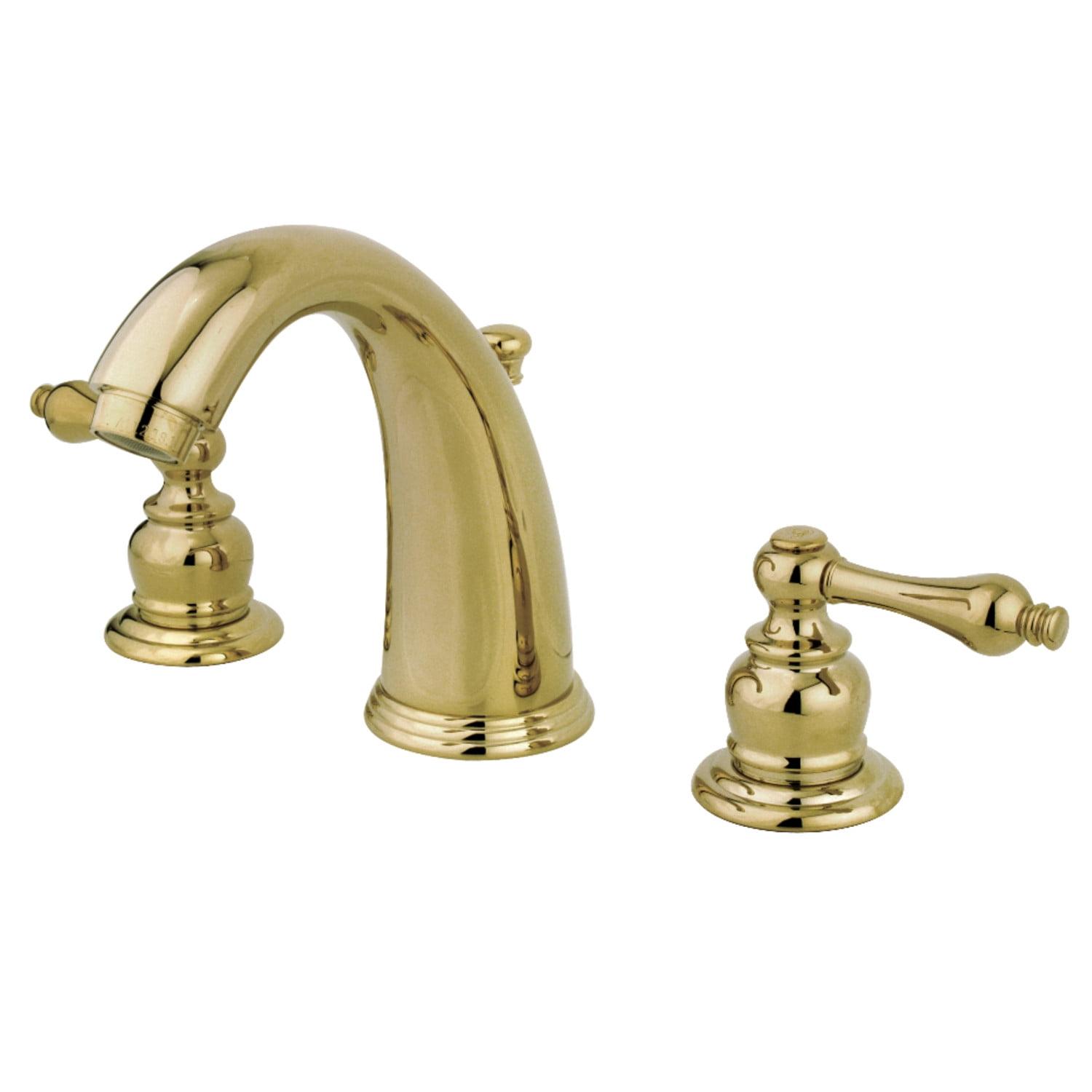 Victorian 2-Handle Polished Brass Widespread Bathroom Faucet