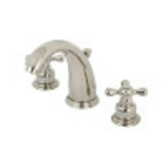 Kingston Brass Victorian Two-Handle 3-Hole Deck Mount Widespread Bathroom Faucet with Retail Pop-Up Drain