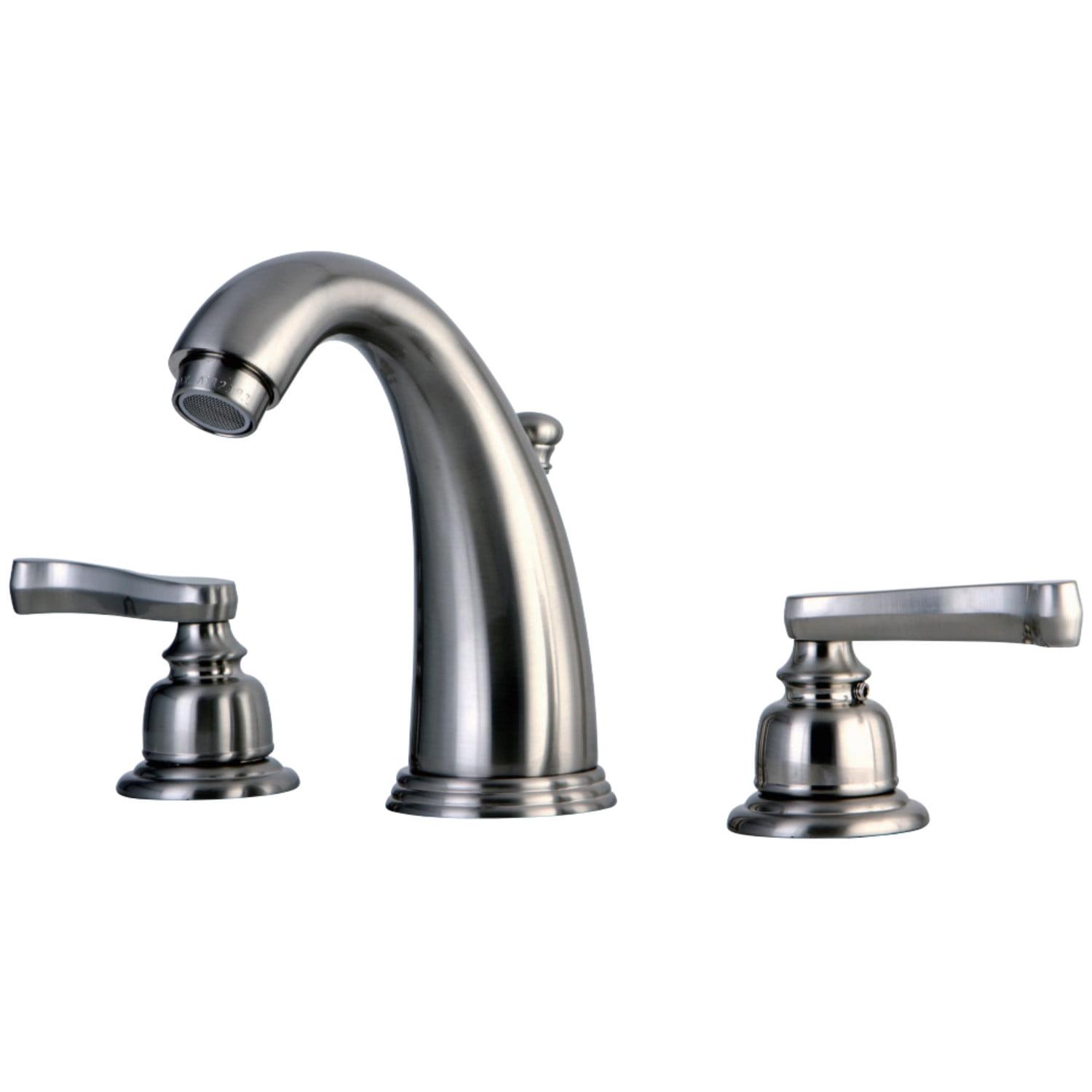 Elegant Brushed Nickel Widespread Bathroom Faucet with Dual Lever Handles