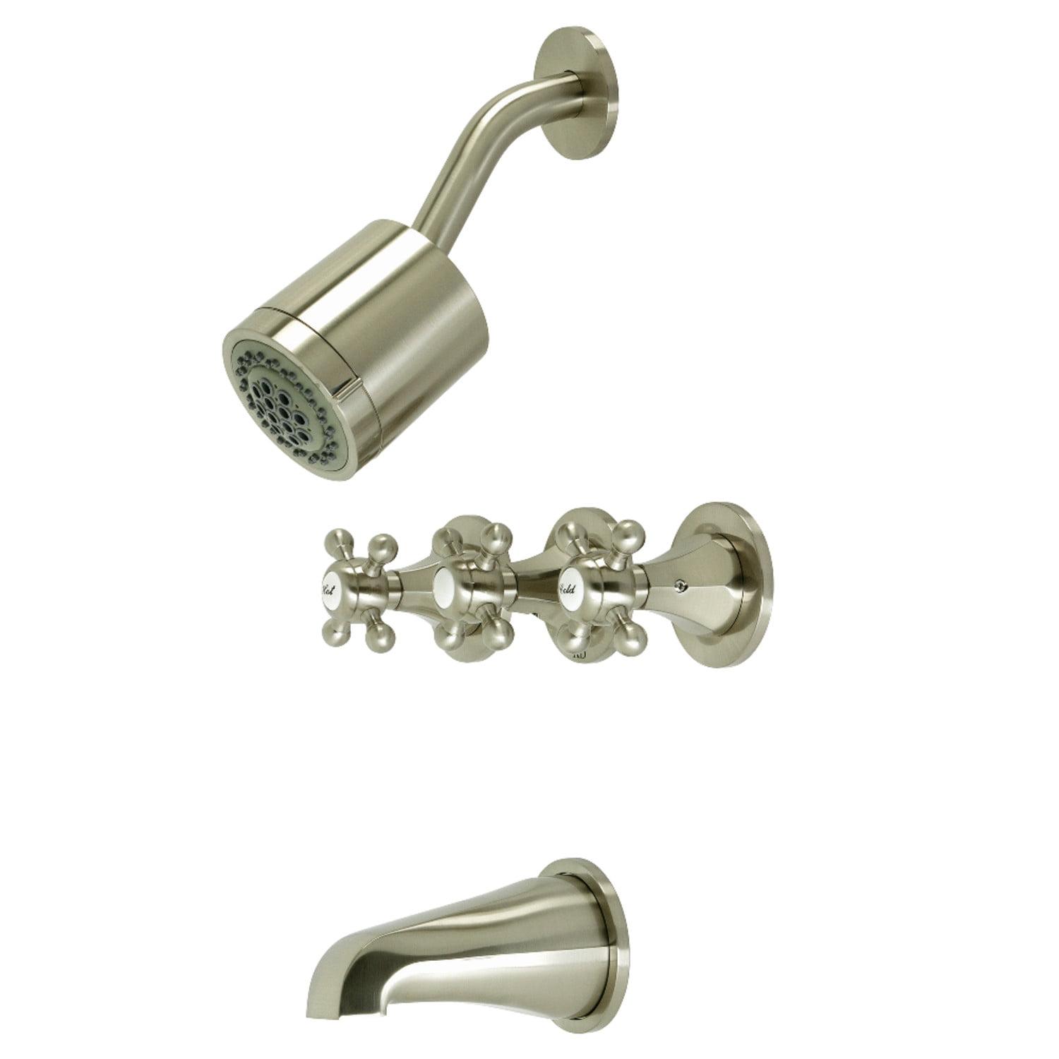 Kingston Brass Metropolitan Triple-Handle Tub and Shower Faucet