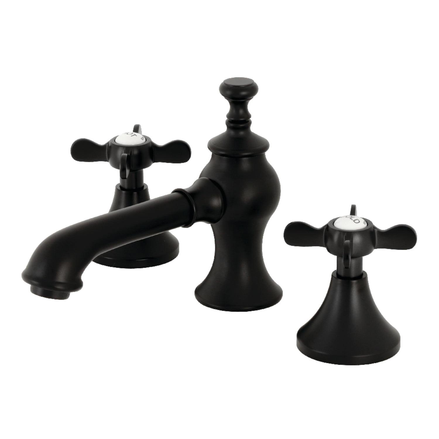 Kingston Brass Essex Two-Handle 3-Hole Deck Mount Widespread Bathroom Faucet with Brass Pop-Up Drain