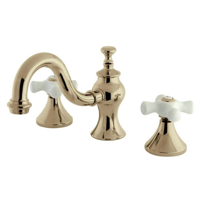 Kingston Brass Kingston Brass Two-Handle 3-Hole Deck Mount Widespread Bathroom Faucet with Brass Pop-Up Drain KC7162PX
