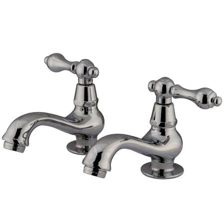 Taiwanese Heritage Polished Chrome Basin Tap Faucet with Lever Handles